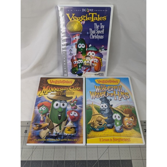 Other - Veggie Tales DVD‎ Lot Toy Saved Christmas Minnesota Cuke Wizard of Ha's